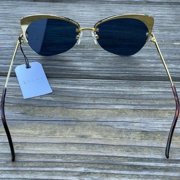 Leith Sunglasses Women Sunglasses UV Protect Gold Plated Cat Eyes Mirror Lenses - Picture 11 of 12
